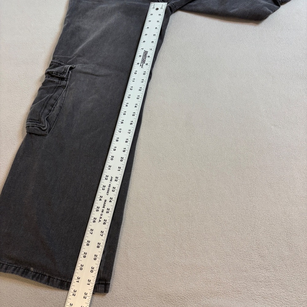 GEMMA RAE Womens Black Wash Wide Leg Cargo Jeans Size 13/31 - Picture 6 of 8